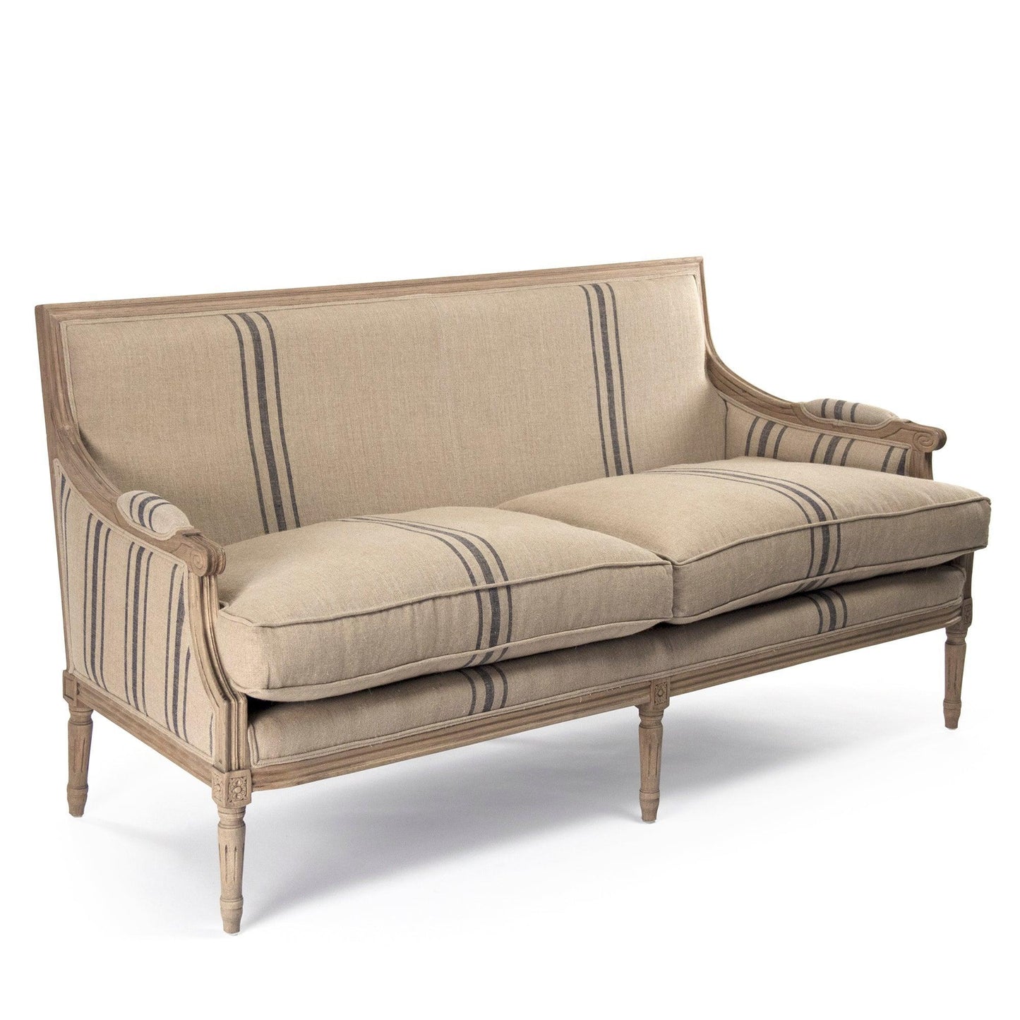 Louis Sofa B007-3 E255-3 A033 Blue Stripe FredCo