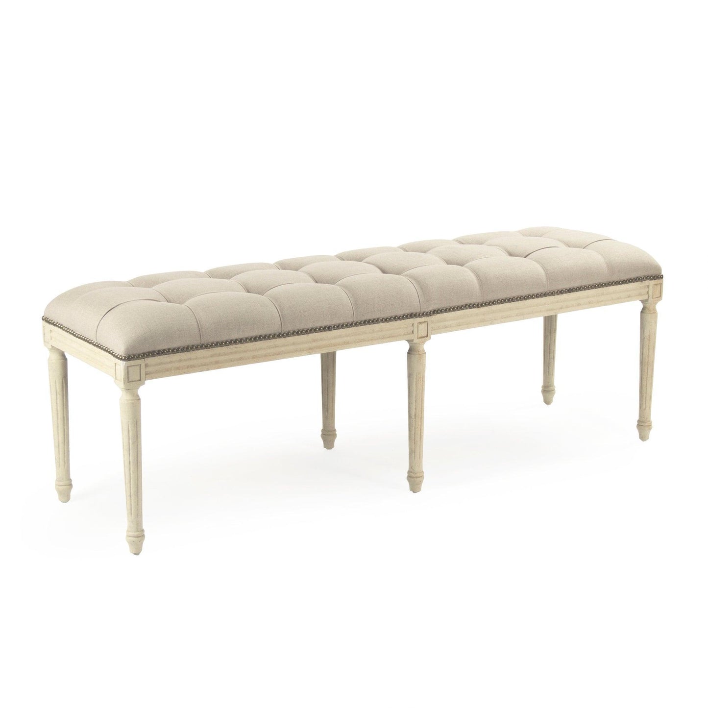 Louis Tufted Bench CFH034-3-Z 309 A003 w/ Nailhead FredCo