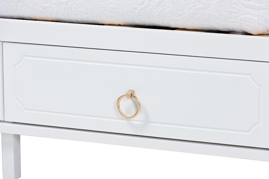 Lowri Classic and Traditional White Finished Wood Twin Size 3-Drawer Daybed FredCo