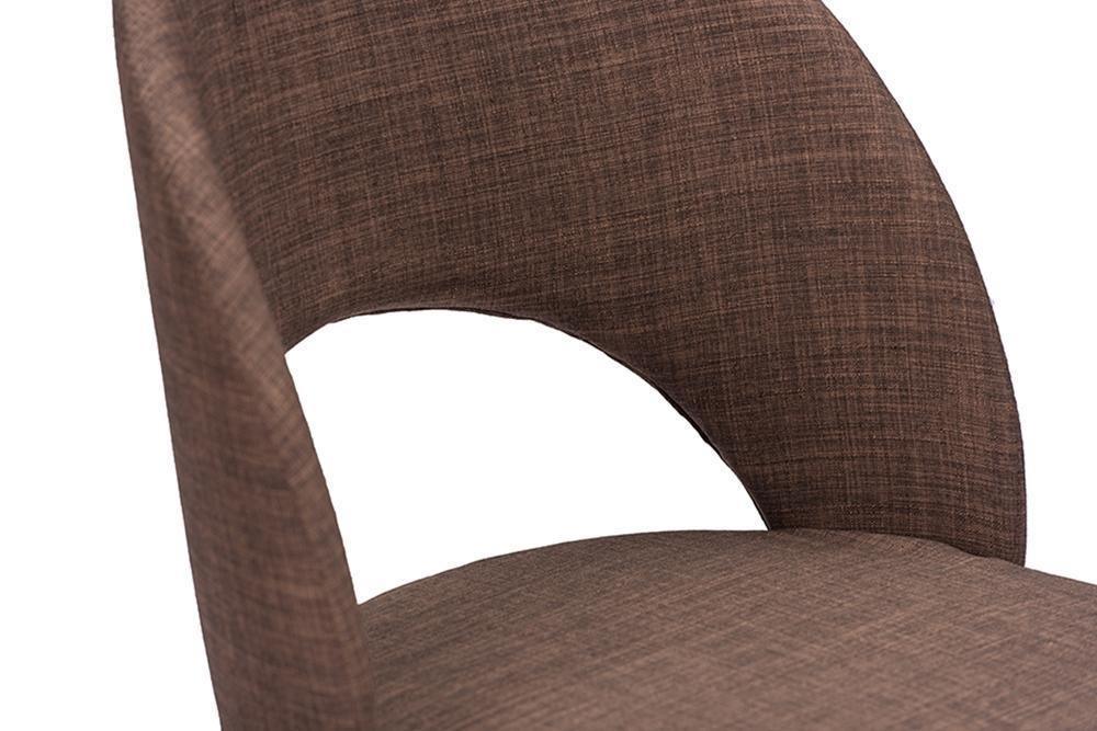 Lucas Mid-Century Style Brown Fabric Dining Chair (Set of 2) FredCo