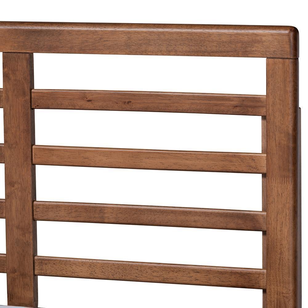Luciana Modern and Contemporary Light Grey Fabric Upholstered and Ash Walnut Brown Finished Wood King Size Platform Bed FredCo