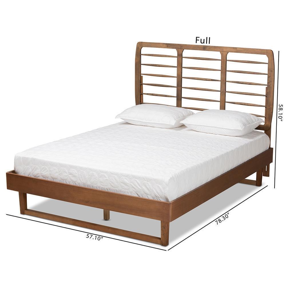 Lucie Modern and Contemporary Walnut Brown Finished Wood Queen Size Platform Bed FredCo