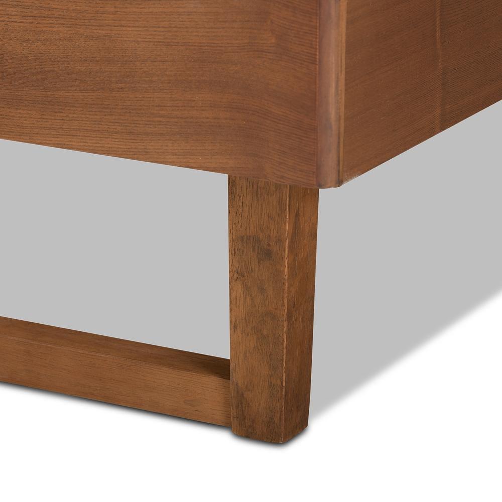 Lucie Modern and Contemporary Walnut Brown Finished Wood Queen Size Platform Bed FredCo