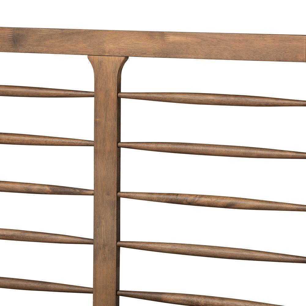 Lucie Modern and Contemporary Walnut Brown Finished Wood Queen Size Platform Bed FredCo