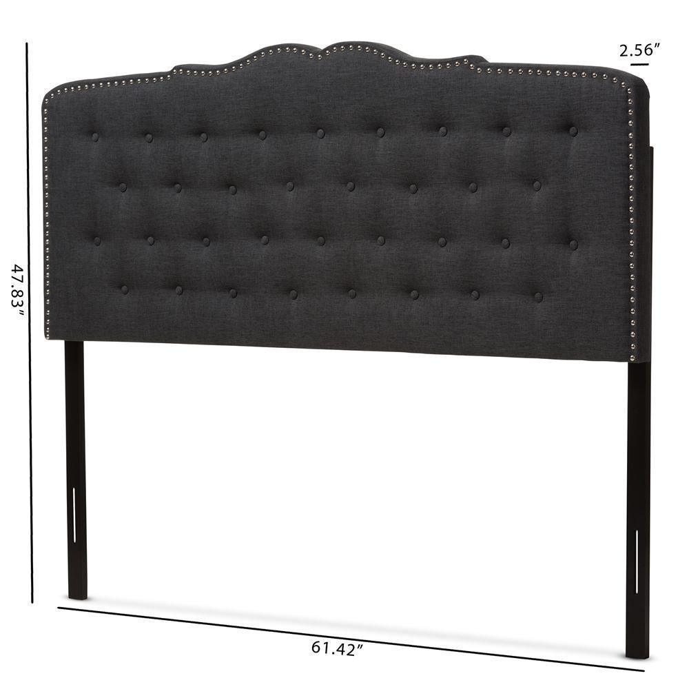 Lucy Modern and Contemporary Dark Grey Fabric King Size Headboard FredCo