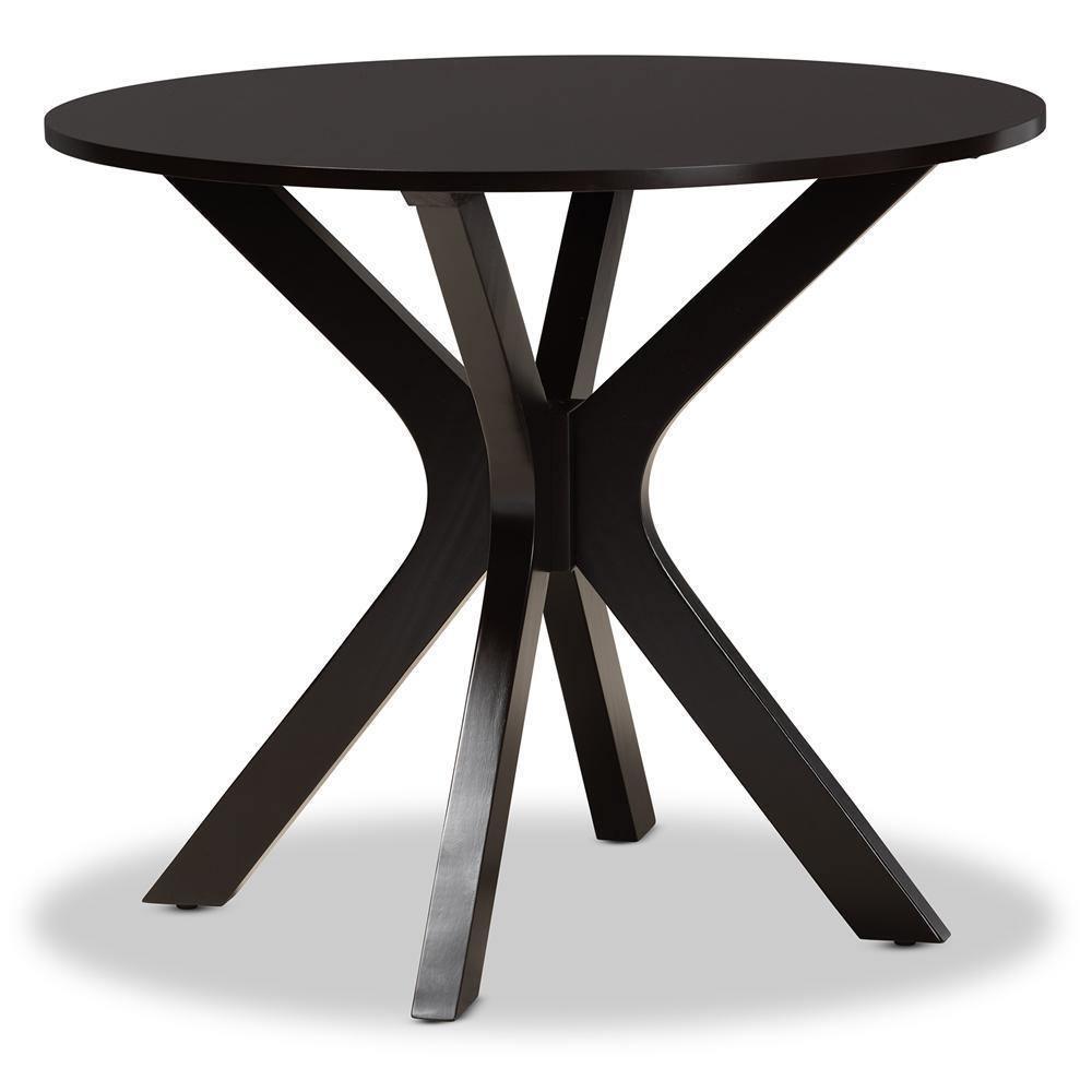 Luise Modern and Contemporary Grey Fabric Upholstered and Dark Brown Finished Wood 5-Piece Dining Set FredCo