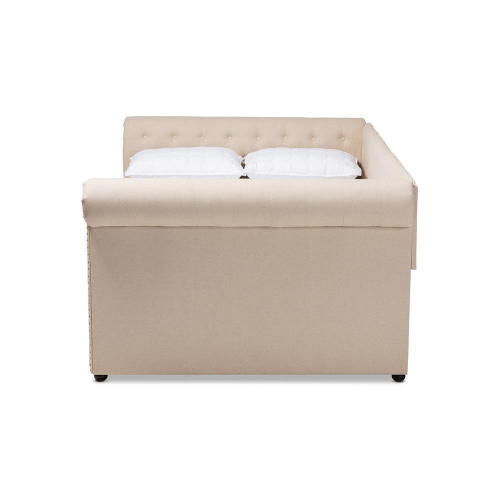 Mabelle Modern and Contemporary Beige Fabric Upholstered Full Size Daybed FredCo