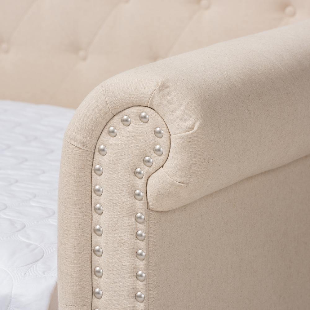 Mabelle Modern and Contemporary Beige Fabric Upholstered Full Size Daybed FredCo