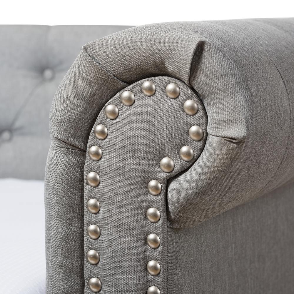Mabelle Modern and Contemporary Grey Fabric Trundle Daybed FredCo