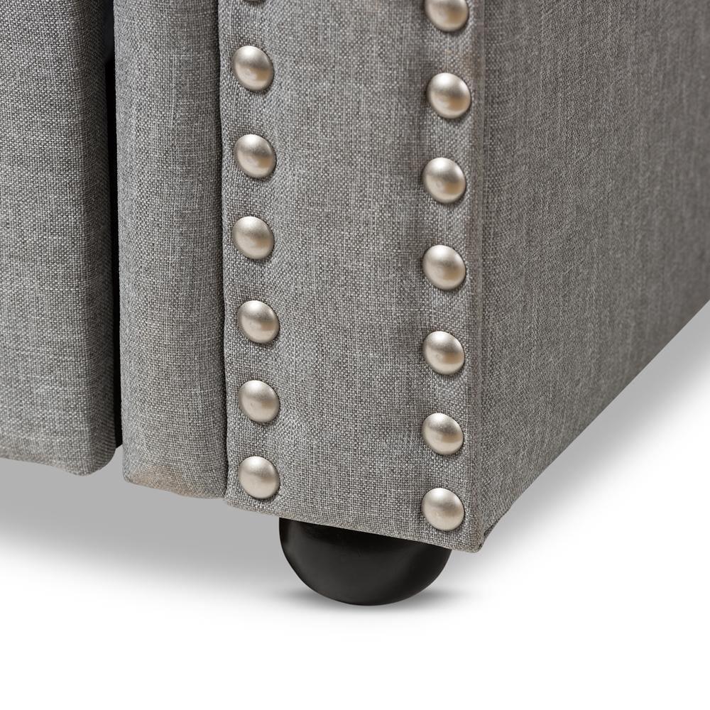 Mabelle Modern and Contemporary Grey Fabric Trundle Daybed FredCo