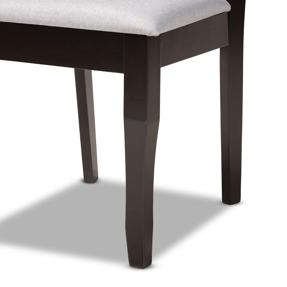 Mael Modern and Contemporary Grey Fabric Upholstered and Dark Brown Finished Wood 2-Piece Dining Chair Set FredCo
