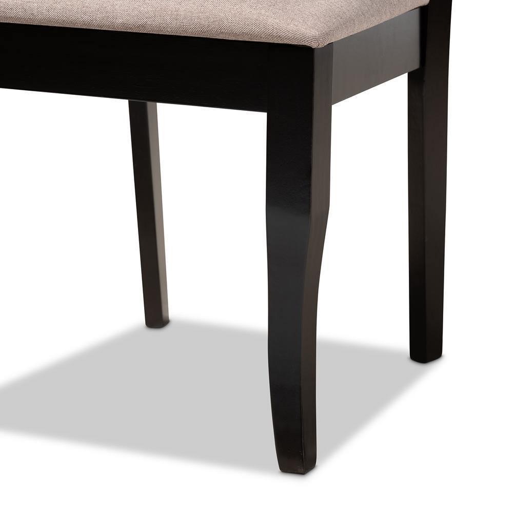 Mael Modern and Contemporary Sand Fabric Upholstered and Espresso Brown Finished Wood 2-Piece Dining Chair Set FredCo