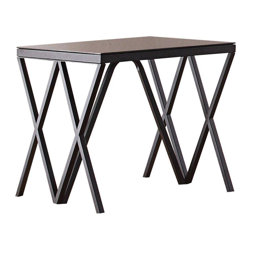 Magenta End Table Black & Glass FredCo