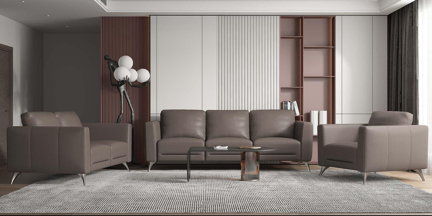 Malaga Loveseat Taupe Leather FredCo