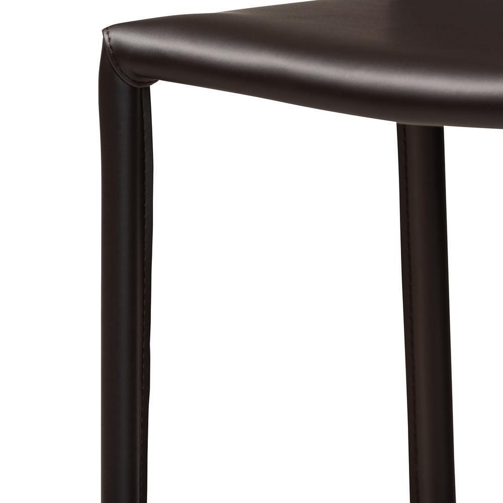 Malcom Modern and Contemporary Brown Faux Leather Upholstered 4-Piece Bar Stool FredCo