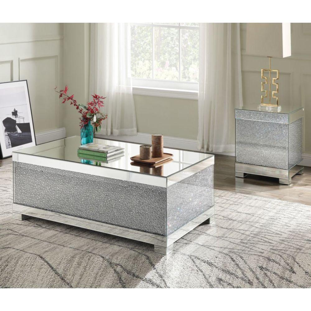 Mallika Coffee Table Faux Round Crystals FredCo