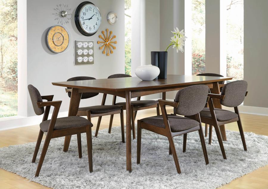 Malone 7-piece Rectangular Dining Set Dark Walnut and Grey 105351-S7 Coaster FredCo