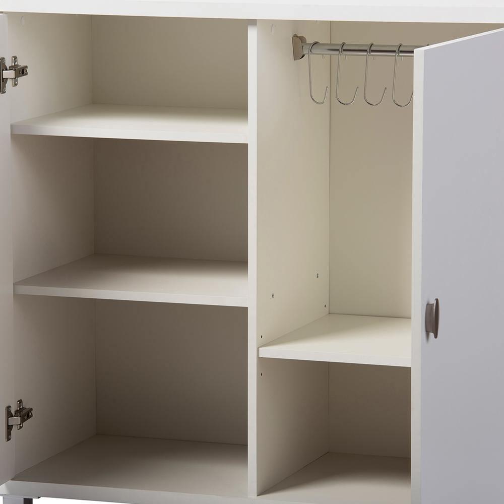 Marcy Modern and Contemporary White Wood Entryway Handbags or School Bags Storage Sideboard Cabinet FredCo