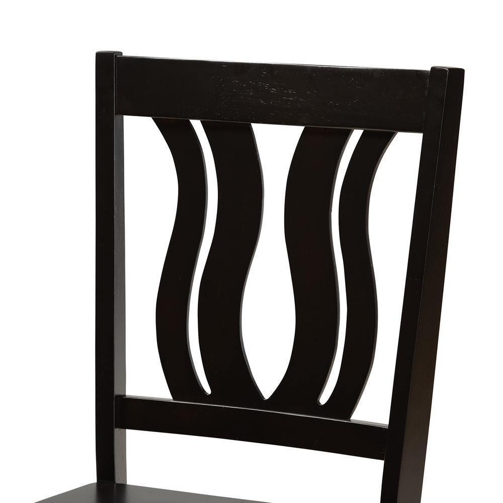 Mare Modern and Contemporary Transitional Dark Brown Finished Wood 5-Piece Dining Set FredCo