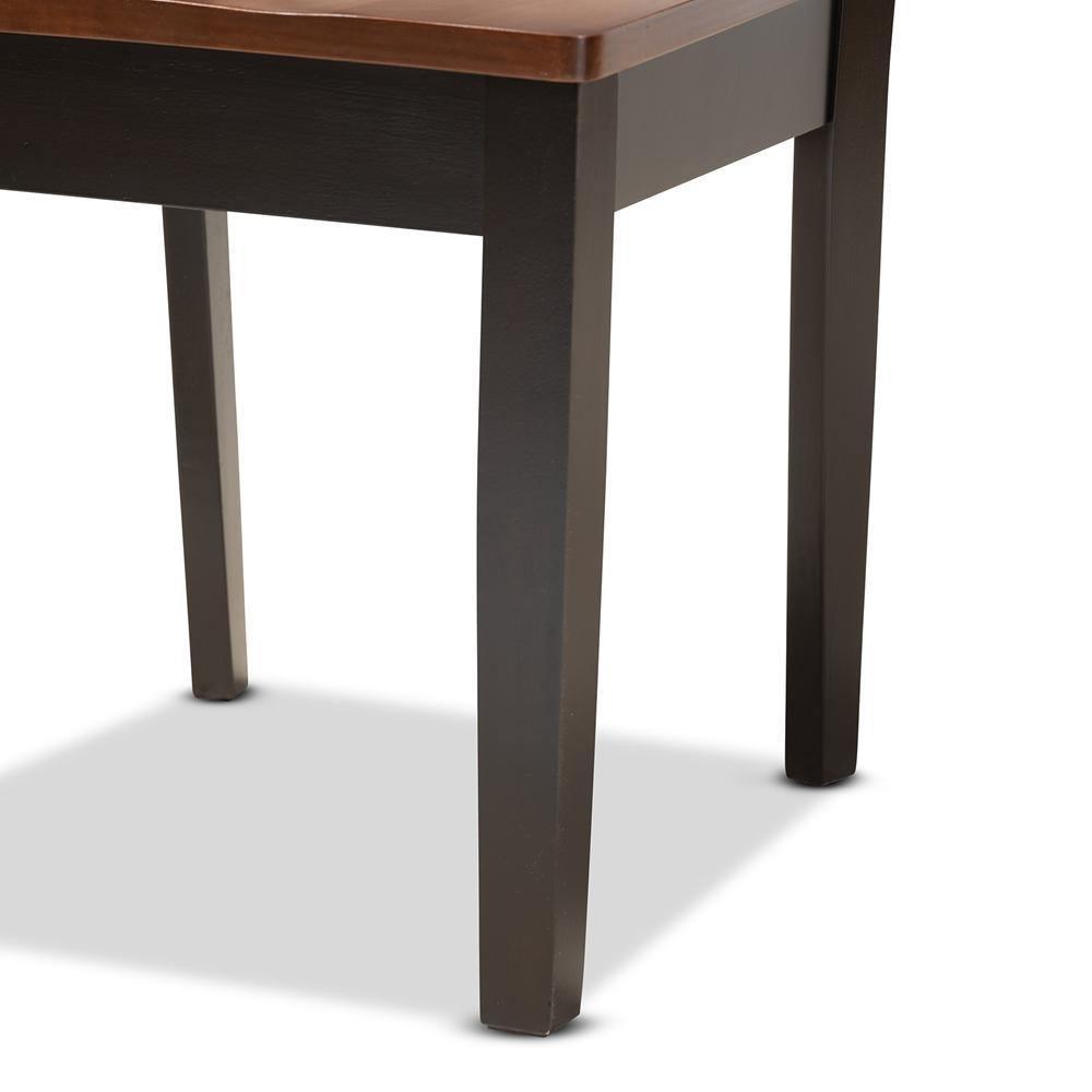Mare Modern and Contemporary Transitional Two-Tone Dark Brown and Walnut Brown Finished Wood 7-Piece Dining Set FredCo