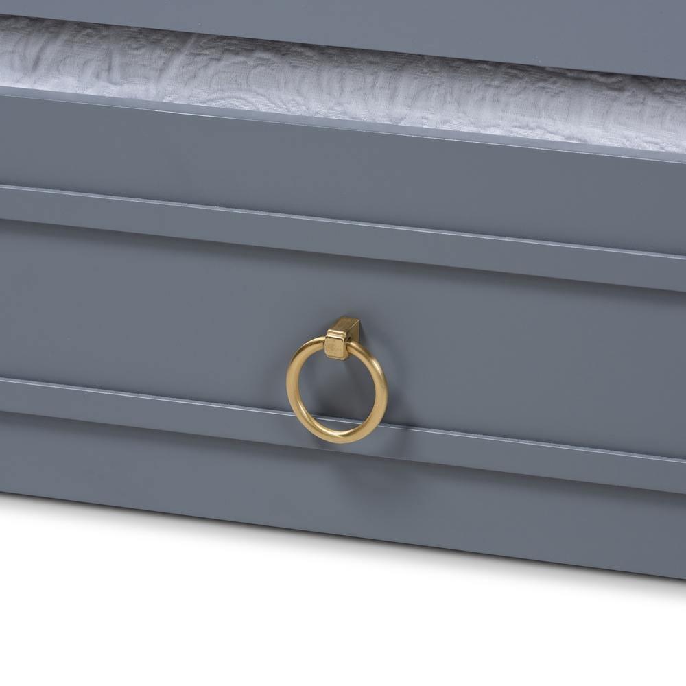 Mariana Classic and Traditional Grey Finished Wood Twin Size Daybed with Trundle FredCo