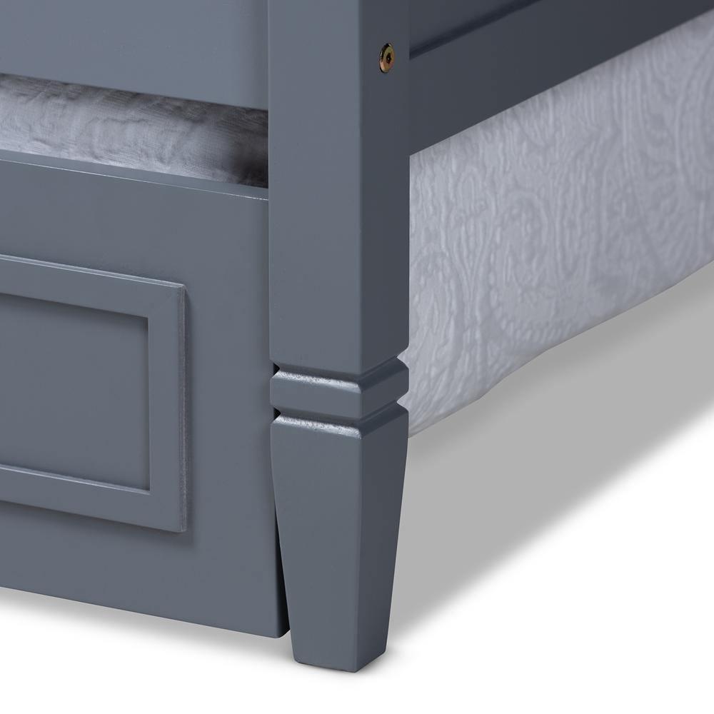 Mariana Classic and Traditional Grey Finished Wood Twin Size Daybed with Trundle FredCo