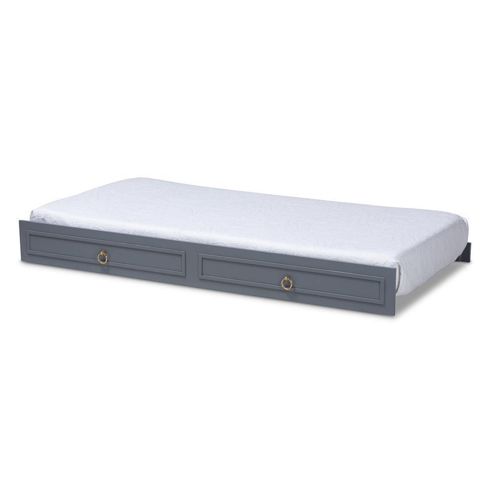 Mariana Classic and Traditional Grey Finished Wood Twin Size Trundle FredCo