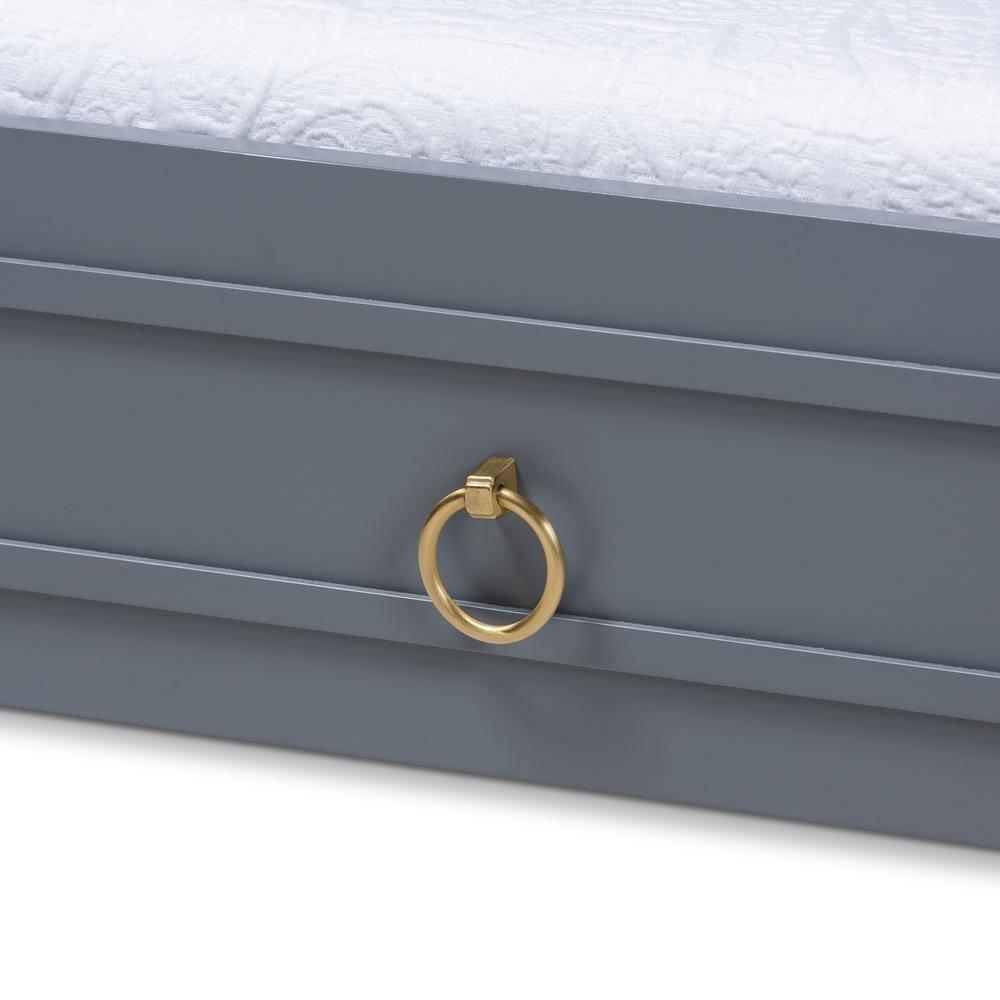 Mariana Classic and Traditional Grey Finished Wood Twin Size Trundle FredCo