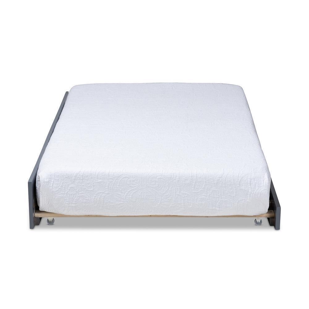 Mariana Classic and Traditional Grey Finished Wood Twin Size Trundle FredCo