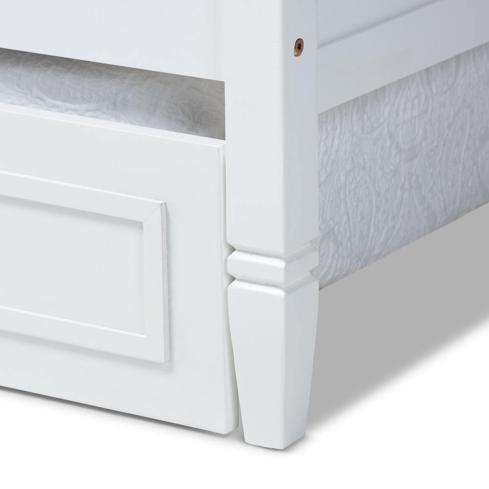 Mariana Classic and Traditional White Finished Wood Twin Size Daybed with Trundle FredCo