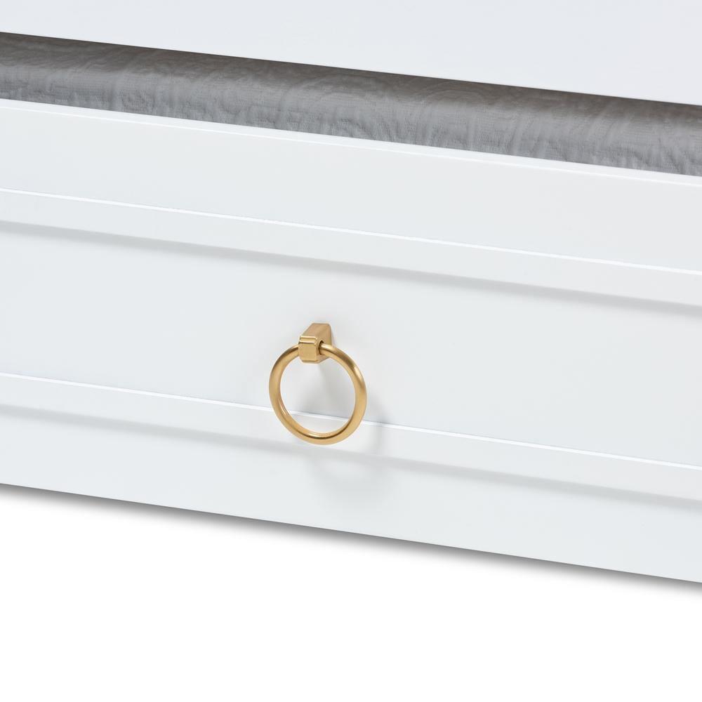 Mariana Classic and Traditional White Finished Wood Twin Size Daybed with Trundle FredCo