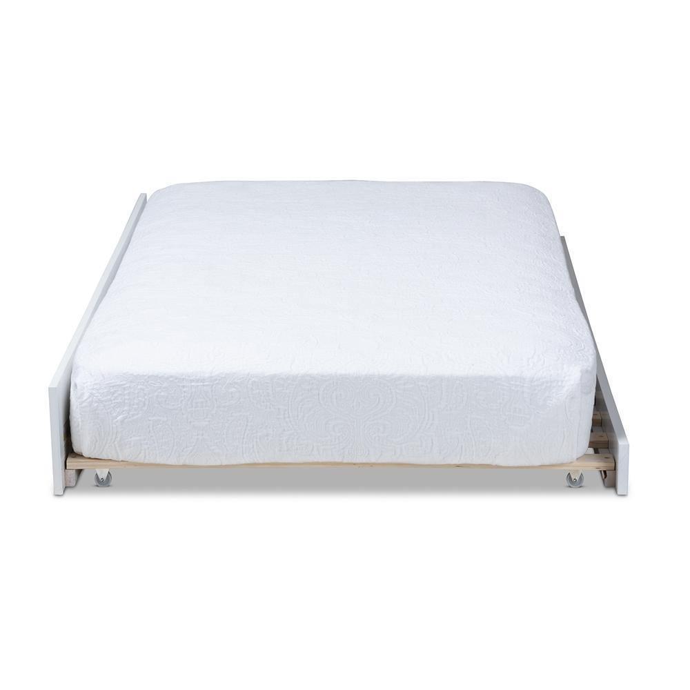 Mariana Classic and Traditional White Finished Wood Twin Size Trundle FredCo