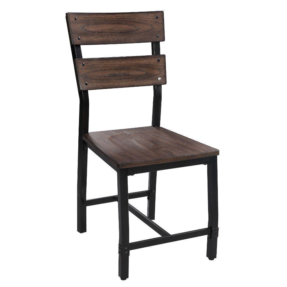 Mariatu Side Chair (Set-2) Oak & Black FredCo
