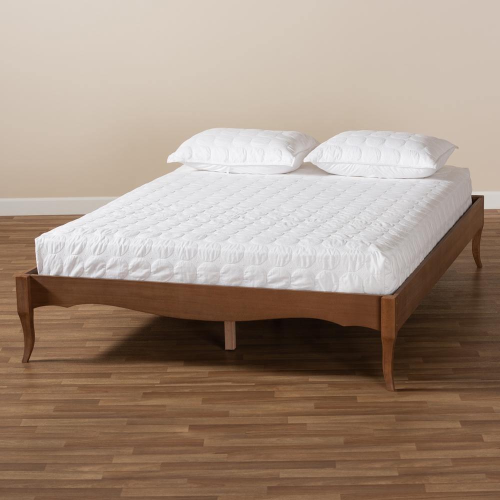 Marieke Vintage French Inspired Ash Wanut Finished Full Size Wood Bed Frame FredCo