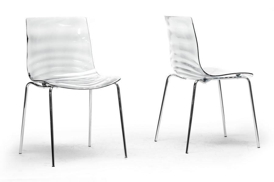 Marisse Clear Plastic Modern Dining Chair (Set of 2) FredCo