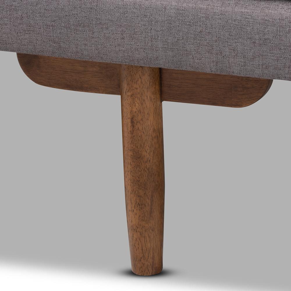 Marit Mid-Century Modern Grey Fabric Upholstered Walnut Finished Wood Daybed FredCo