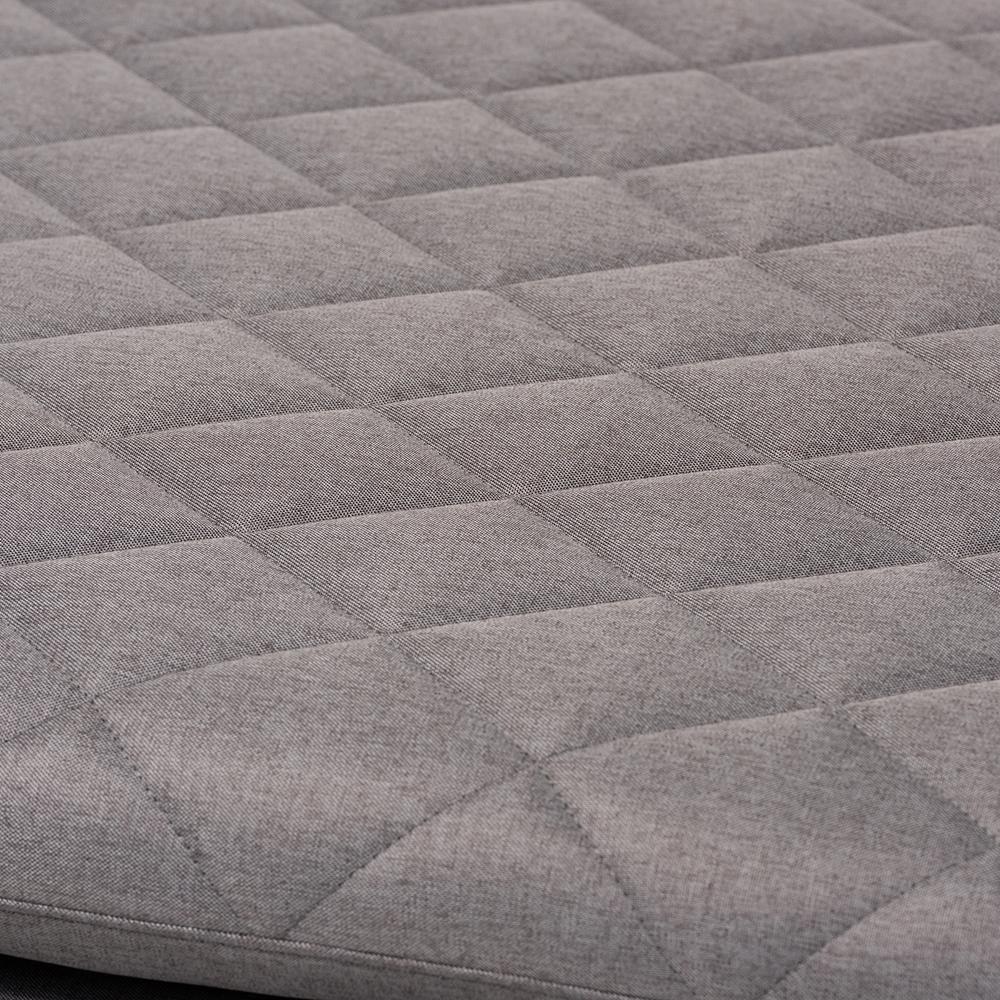 Marit Mid-Century Modern Grey Fabric Upholstered Walnut Finished Wood Daybed FredCo