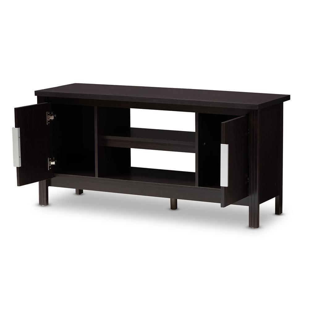 Marley Modern and Contemporary Wenge Brown Finished TV Stand FredCo