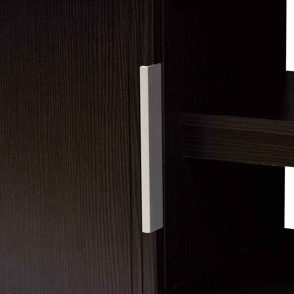 Marley Modern and Contemporary Wenge Brown Finished TV Stand FredCo