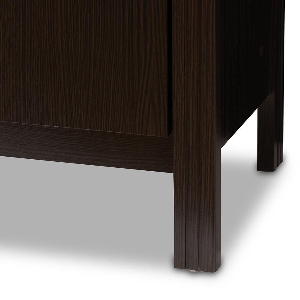 Marley Modern and Contemporary Wenge Brown Finished TV Stand FredCo