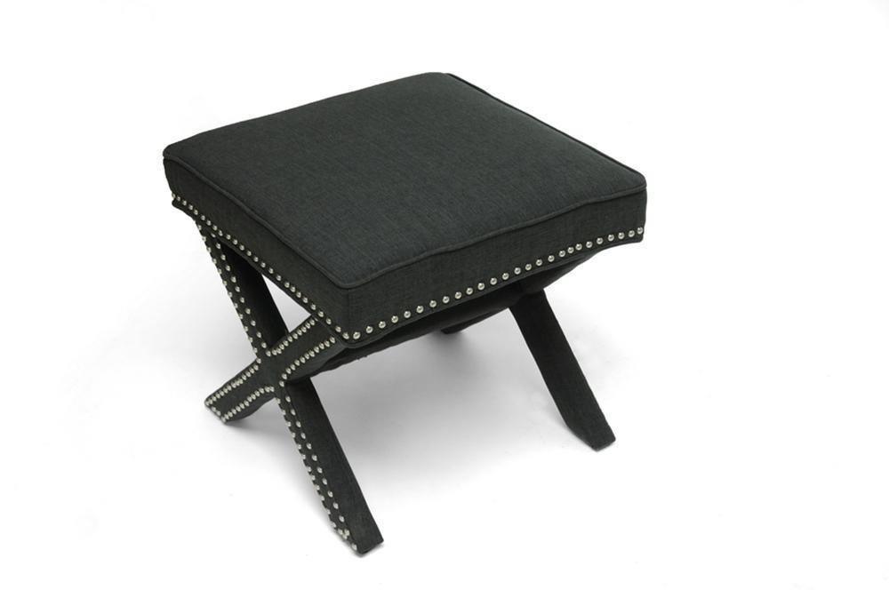 Marnie Gray Linen Modern Bench FredCo