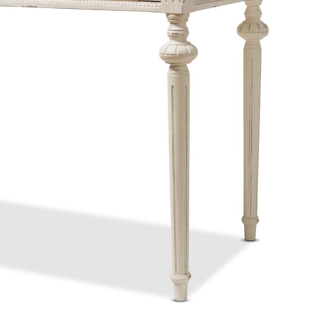 Marquetterie French Provincial Weathered Oak and Whitewash Writing Desk FredCo