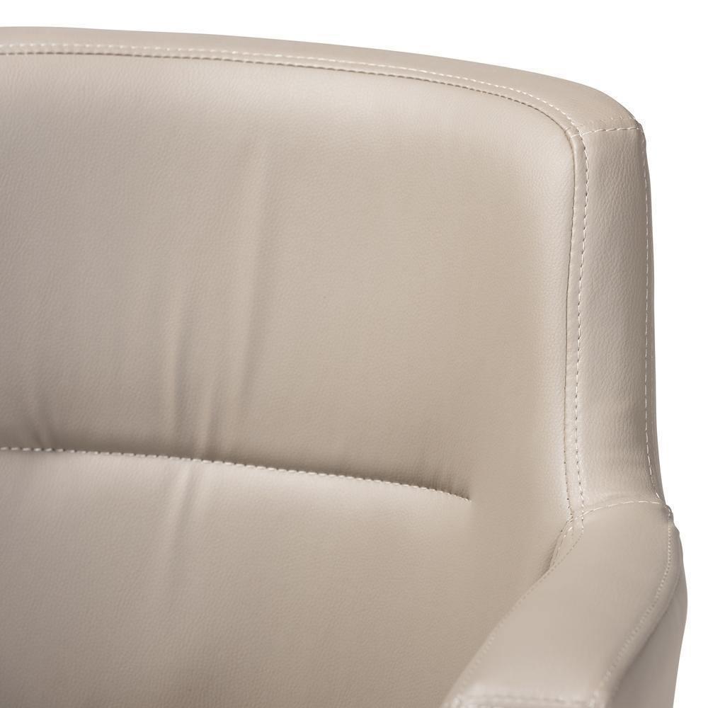Martine Glam and Luxe Grey Faux Leather Upholstered Gold Finished Metal Dining Chair FredCo