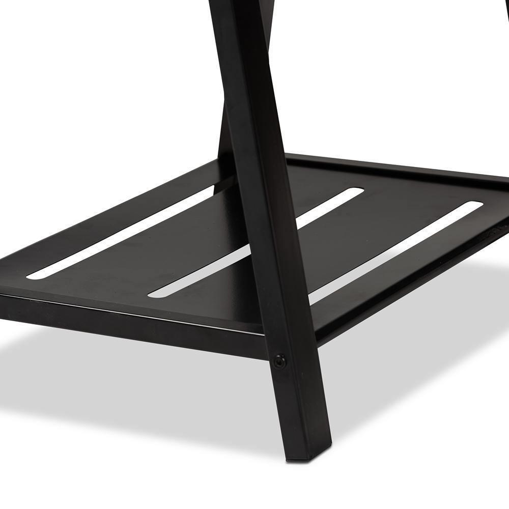 Mary Modern and Industrial Light Oak Finished Wood and Black Metal Height Adjustable Desk FredCo