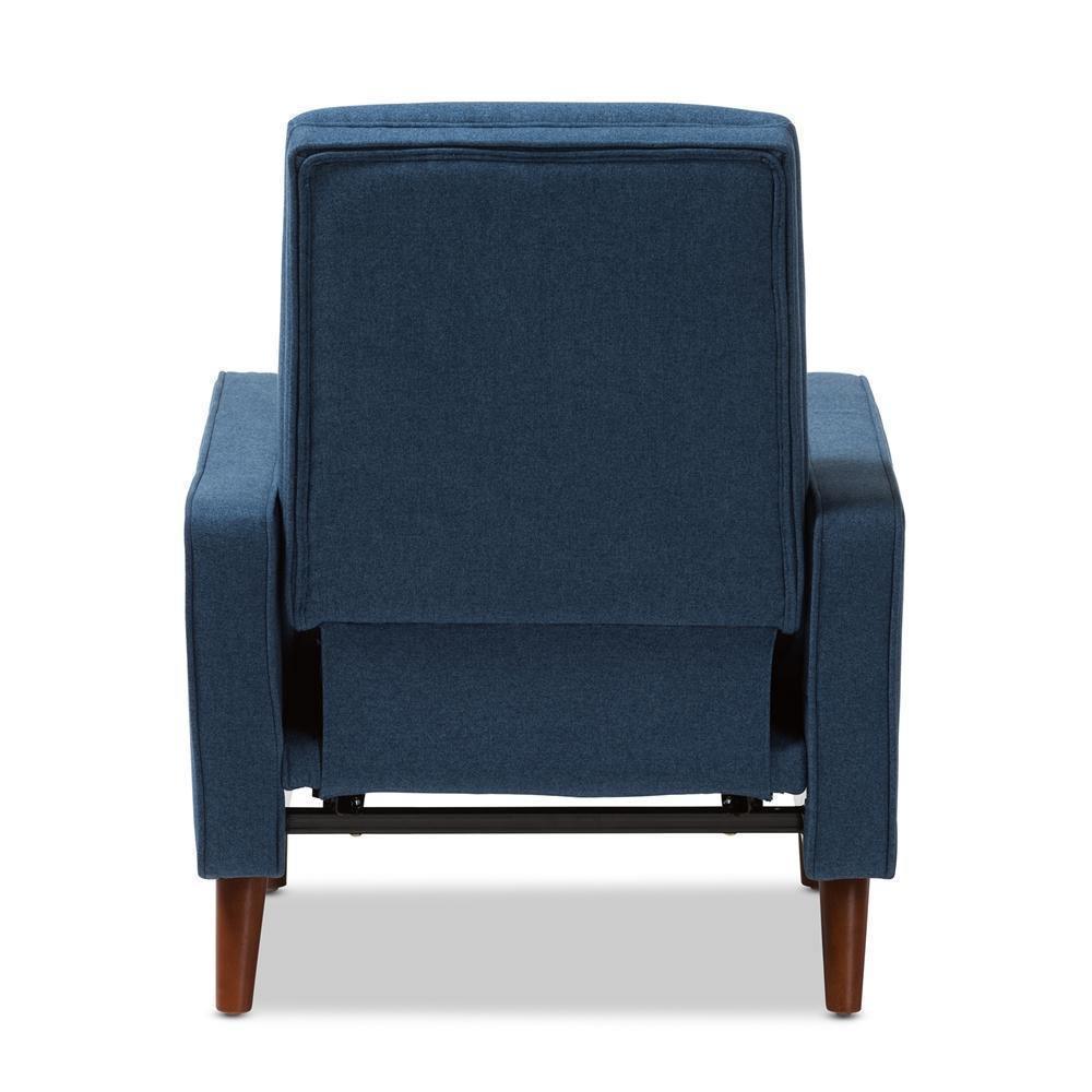Mathias Mid-century Modern Blue Fabric Upholstered Lounge Chair FredCo