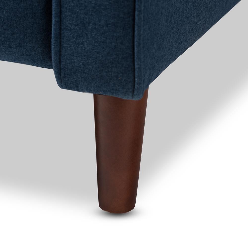 Mathias Mid-century Modern Blue Fabric Upholstered Lounge Chair FredCo