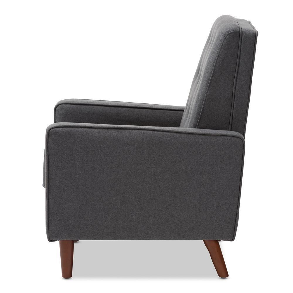 Mathias Mid-century Modern Grey Fabric Upholstered Lounge Chair FredCo