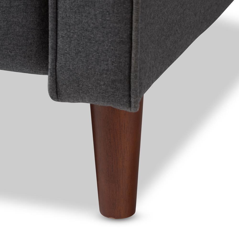 Mathias Mid-century Modern Grey Fabric Upholstered Lounge Chair FredCo