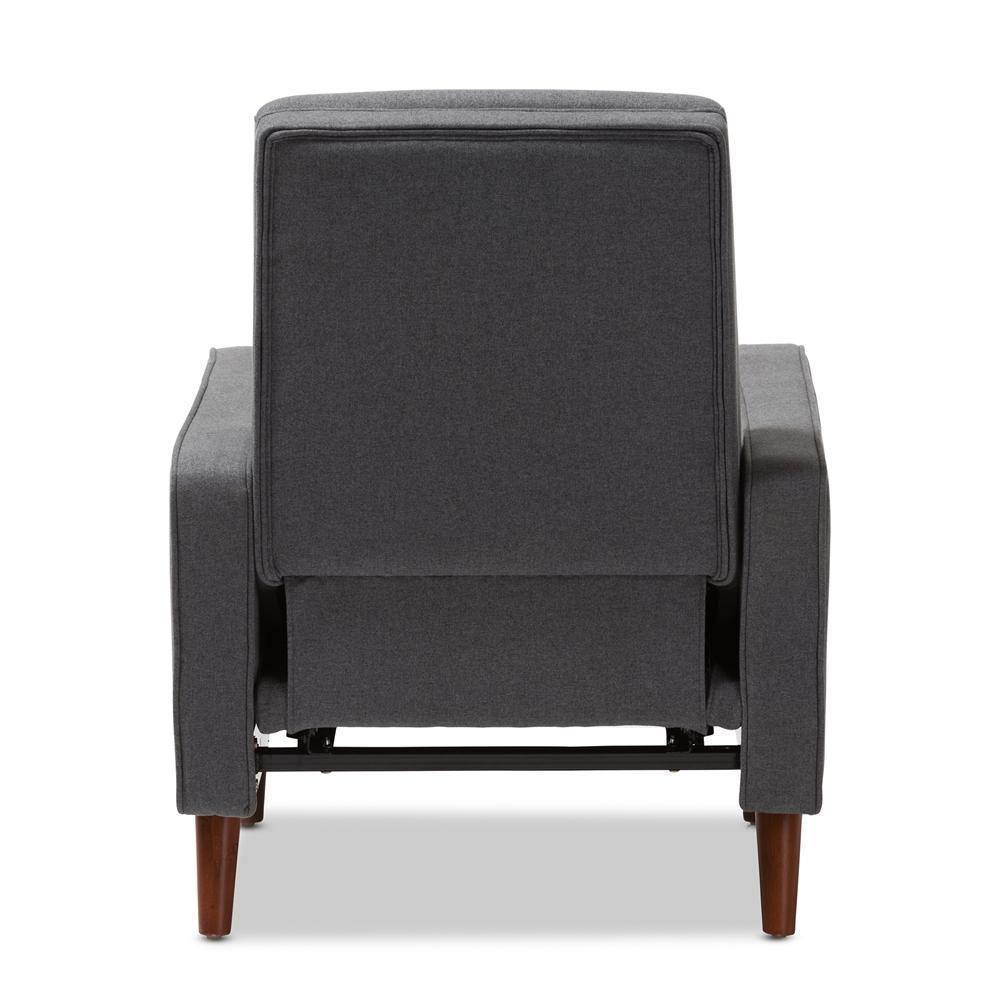 Mathias Mid-century Modern Grey Fabric Upholstered Lounge Chair FredCo