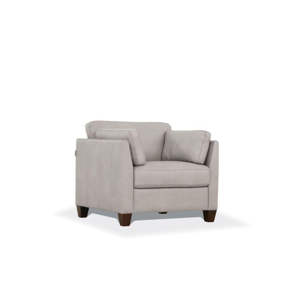 Matias Chair Dusty White Leather FredCo